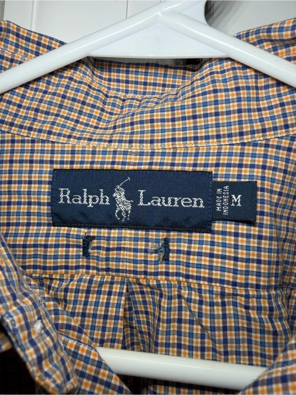 Ralph Lauren Men’s Orange & Blue Check Button-Down Shirt